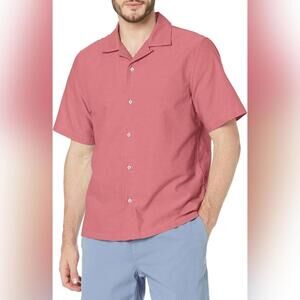 NWT Club Monaco Men's Short Sleeve Camp Collar Oxford Shirt, XS